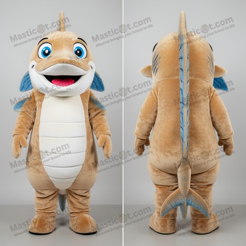 Tan rounded barracuda mascot - Masticot.com