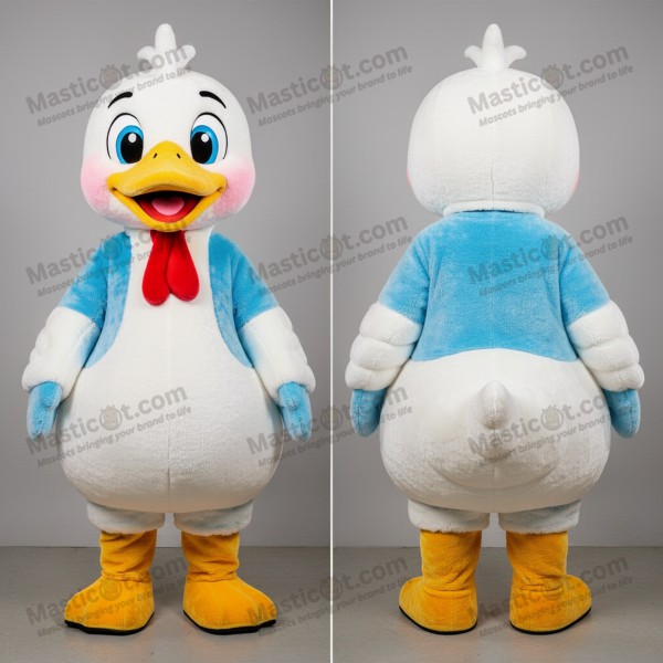 Turquoise fluffy swans mascot - Masticot.com