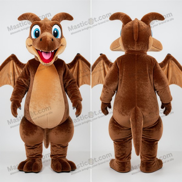 Earth toned velvety pterodactyl mascot - Masticot.com