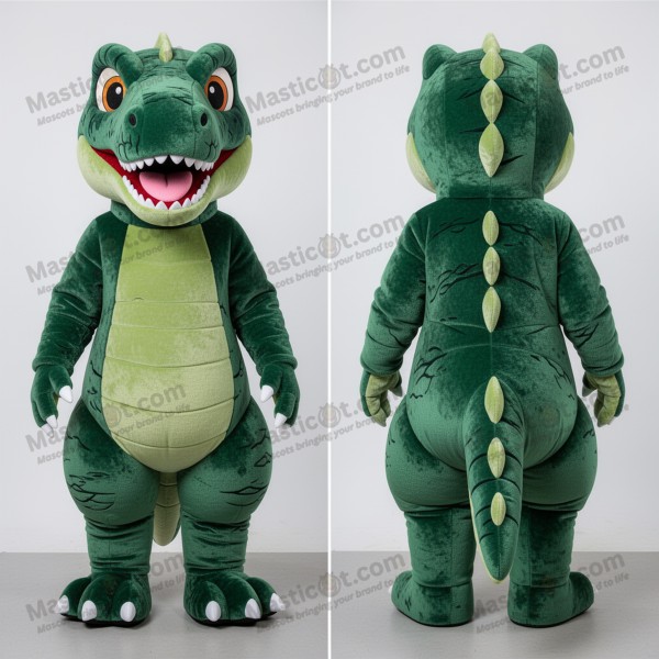 Forest green dynamic velociraptor mascot - Masticot.com