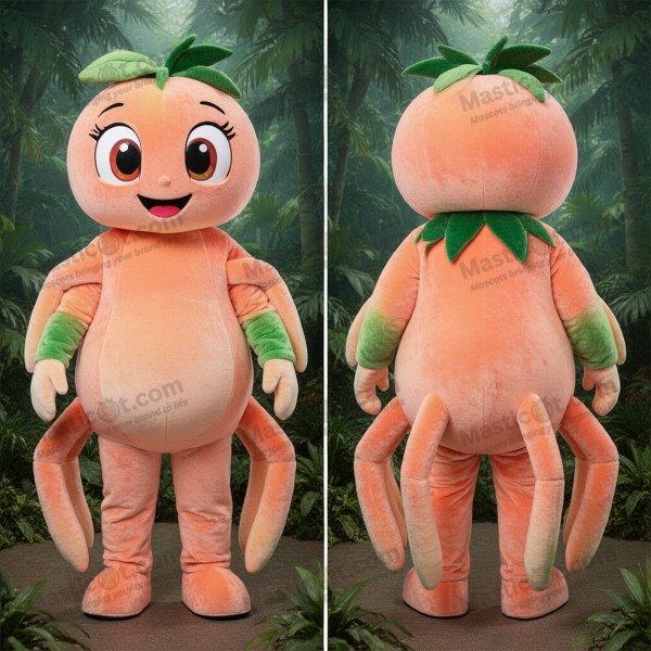 Peach soft cuddly spider mascot - Masticot.com
