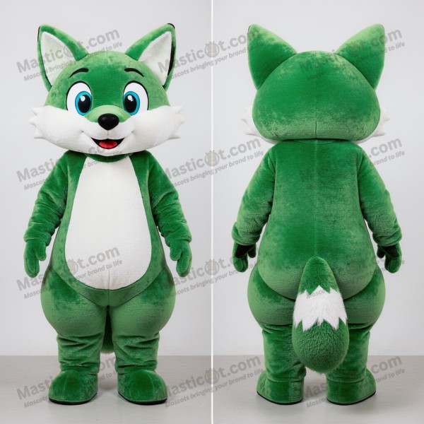 Emerald green playful fox mascot - Masticot.com