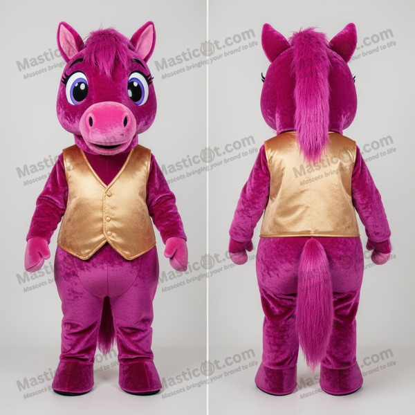 Magenta velvety mare mascot - Masticot.com