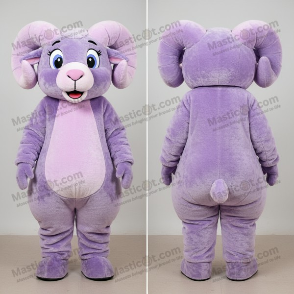 Lavender velvety ram mascot - Masticot.com