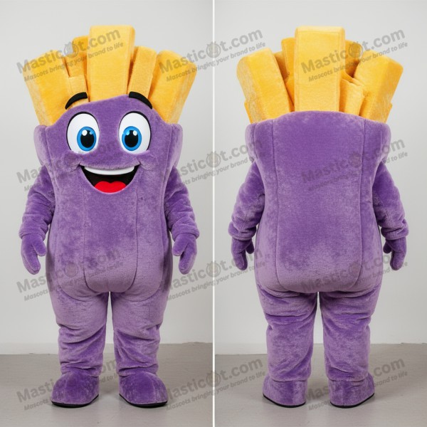 Lavender plush french fries mascot - Masticot.com