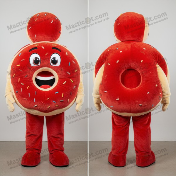 Rode ronde bagel mascotte - Masticot.com