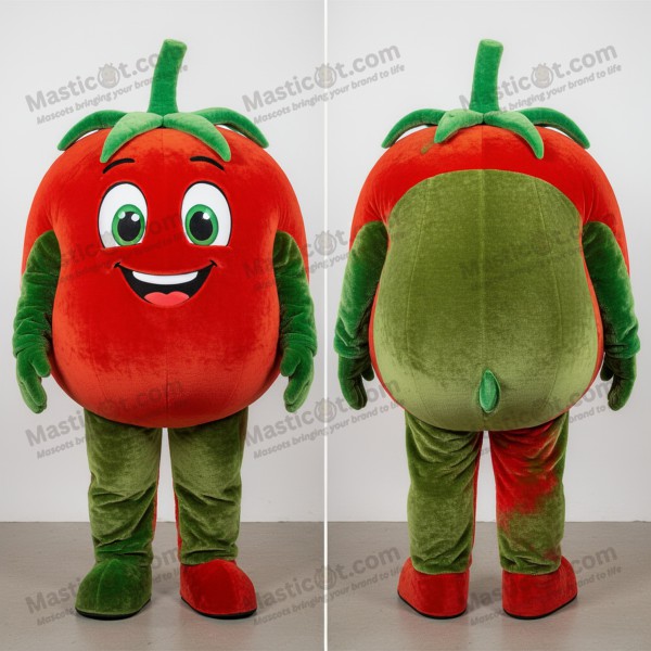 Červená plyšová kulatá rajčatová maskot - Masticot.com