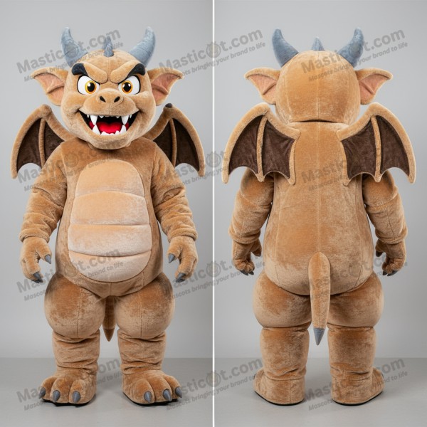 Tan velvety gargoyle mascot - Masticot.com