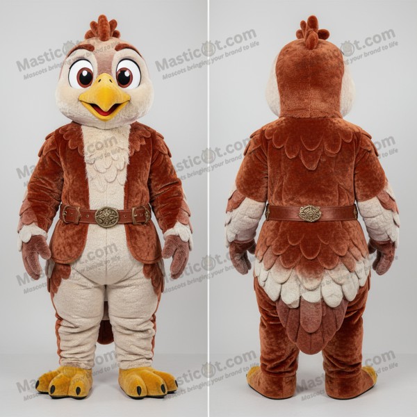 Rust orange feathered dove mascot - Masticot.com