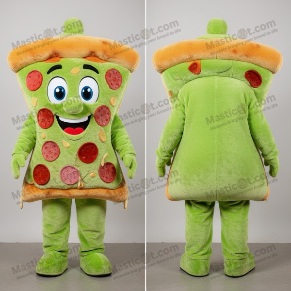 Lime green oversized pizza slice mascot - Masticot.com