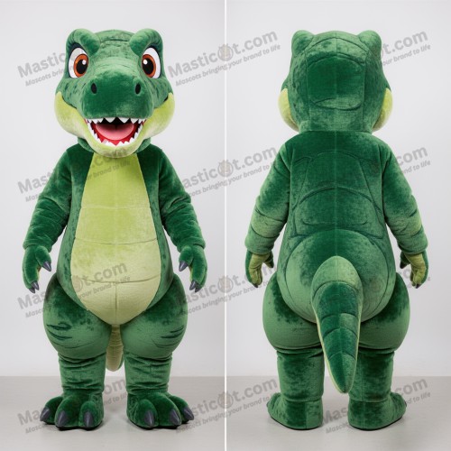 Forest green friendly deinonychus mascot - Masticot.com