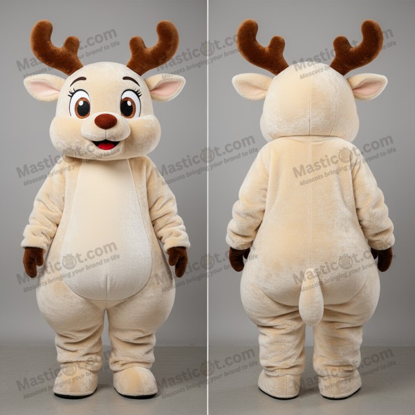 Mascota de reno esponjoso crema - Masticot.com