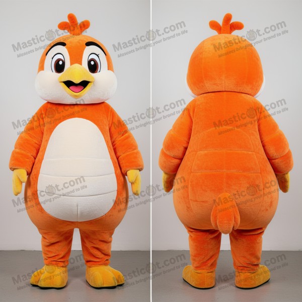 Rostorange-breitäugige Wachtel-Maskottchen - Masticot.com
