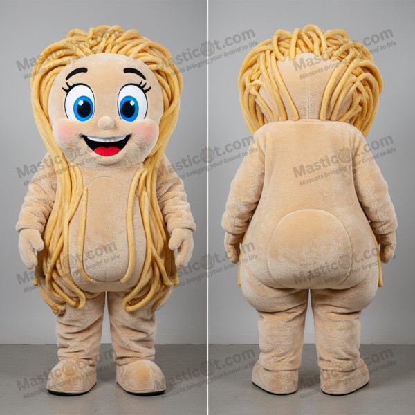 Beige cuddly spaghetti mascot - Masticot.com