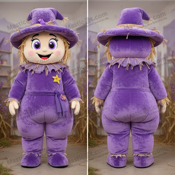 Lavender velvety scarecrow mascot - Masticot.com