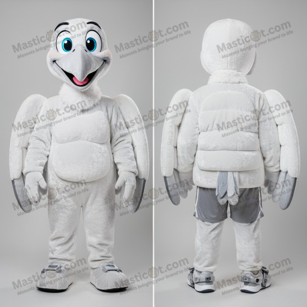 Myk hvit uttrykksfull gribbe-maskot - Masticot.com