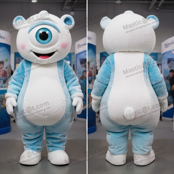 Velveteen white oversized eye cyclops mascot - Masticot.com
