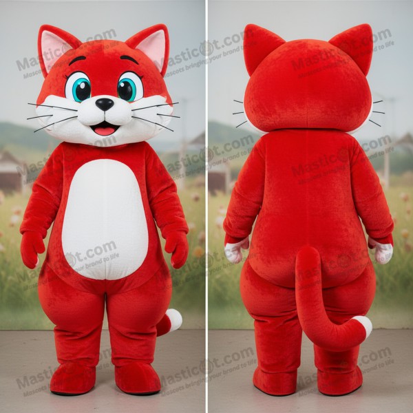 Crimson plush maxi skirt cat mascot - Masticot.com