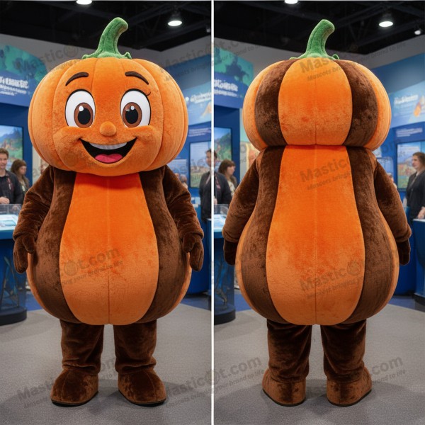 Rustově oranžový plyšový maskot Dýňového muže - Masticot.com