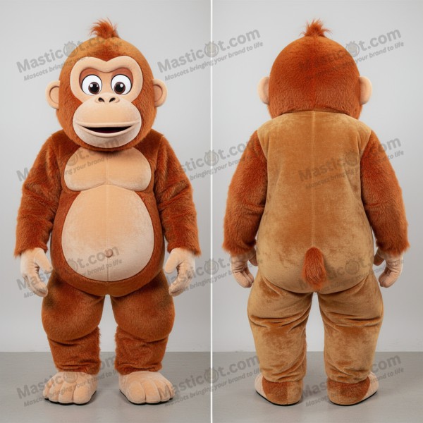 Tan cuddly orangutan mascot - Masticot.com