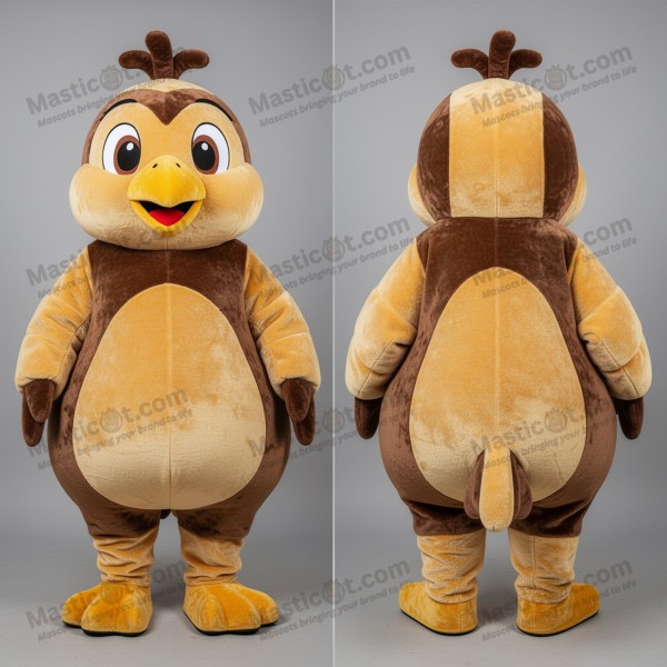 Golden plush quail mascot - Masticot.com