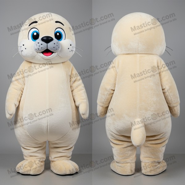 Mascota de foca blanca cremosa - Masticot.com