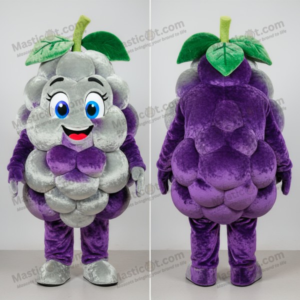 Silver plump grape mascot - Masticot.com