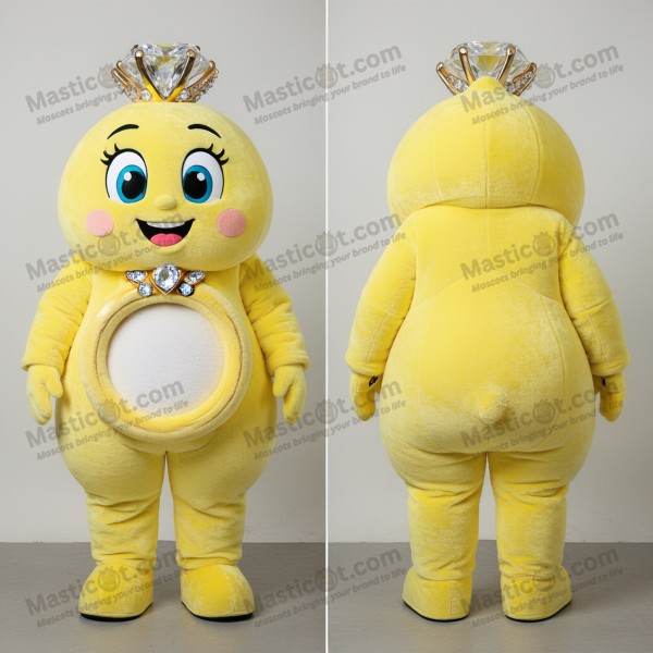 Zitronengelber Funkel-Verlobungsring-Maskottchen -