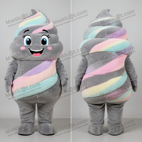 Vorstige grijze stoere ijsmascotte - Ijs - Masticot.com