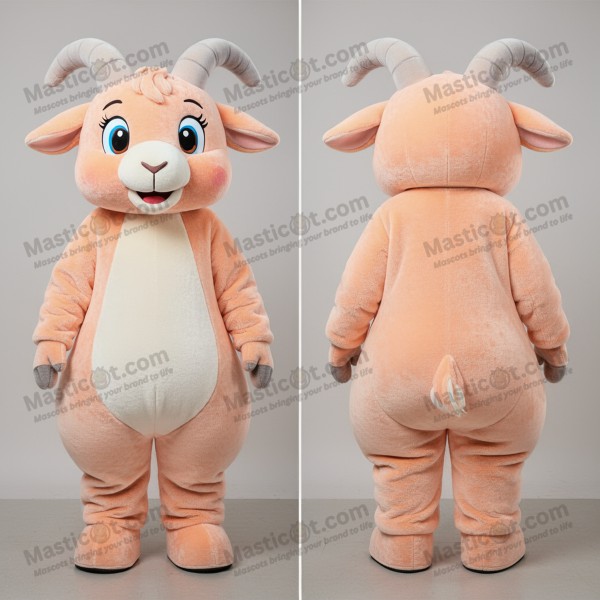 Peach soft goat mascot - Masticot.com