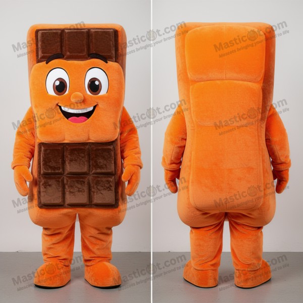 Orange glossy chocolate bar mascot - Masticot.com