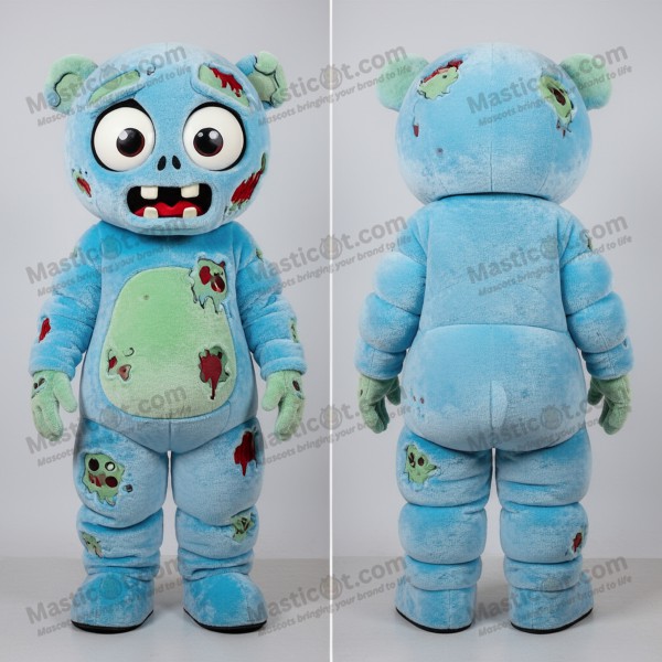 Sky blue rounded zombie mascot - Masticot.com