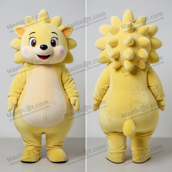 Lemon Yellow Velvety Porcupine Mascot - Masticot.com