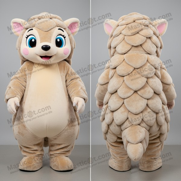 Beige Rounded Pangolin Mascot - Masticot.com
