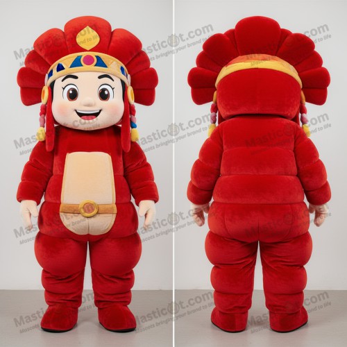 Crimson velvety chief mascot - Masticot.com