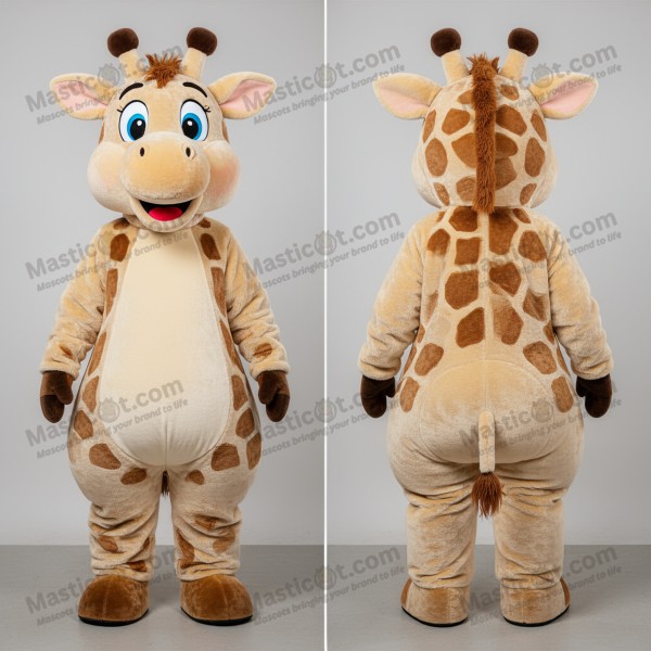 Beige gentle neck giraffe mascot - Masticot.com