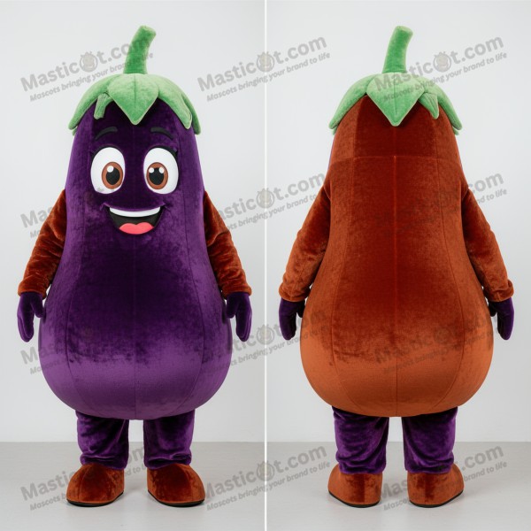 Rust orange plump eggplant mascot - Masticot.com