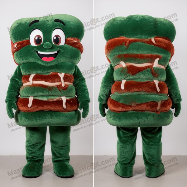Forest green broad shouldered bbq ribs mascot - Masticot.com