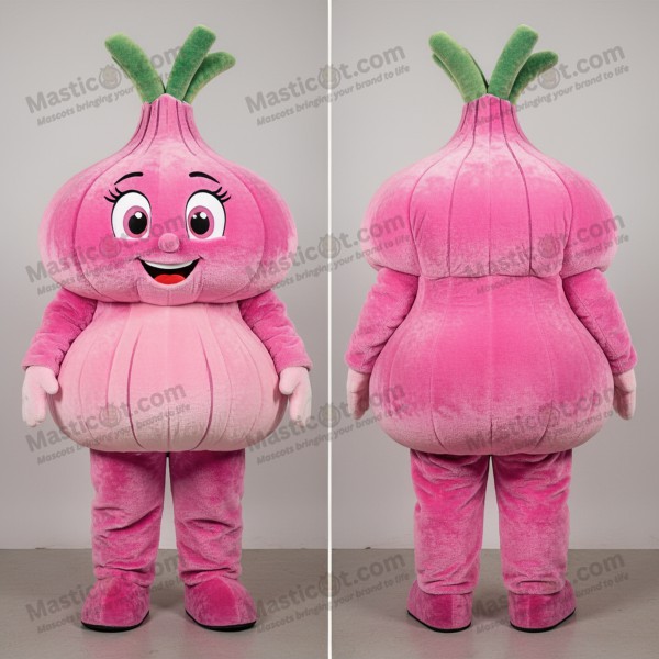 Pink plump onion mascot - Masticot.com