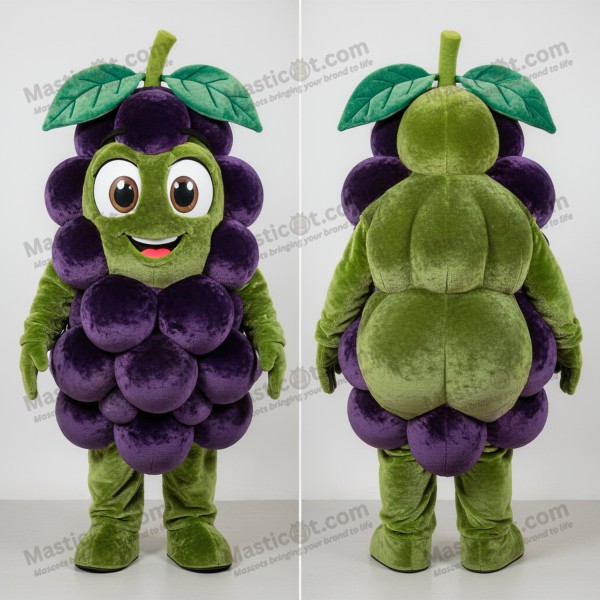 Deep purple plump grape mascot - Masticot.com