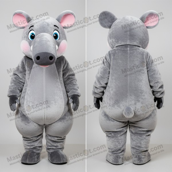 Silver Cartoon Tapir Mascot - Masticot.com