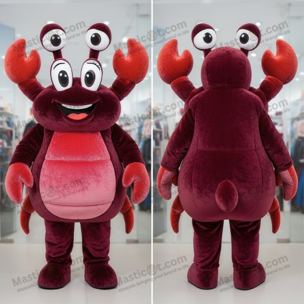 Maroon fløyelsaktig krabbe-maskot - Masticot.com
