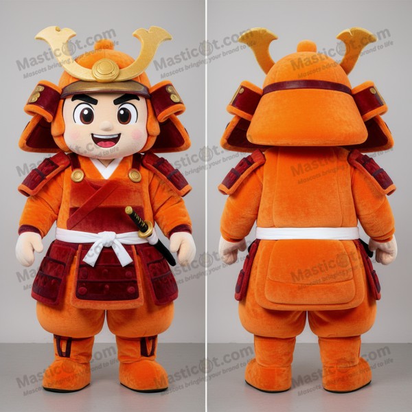 Rust orange bold samurai mascot - Masticot.com