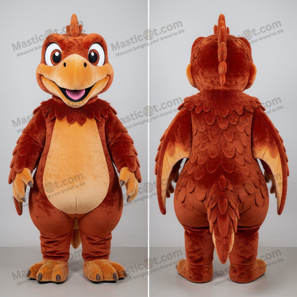 Rust & Gold Cartoon Dimorphodon Mascot - Masticot.com