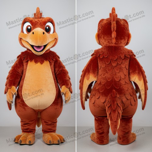Rust & Gold Cartoon Dimorphodon Mascot - Masticot.com