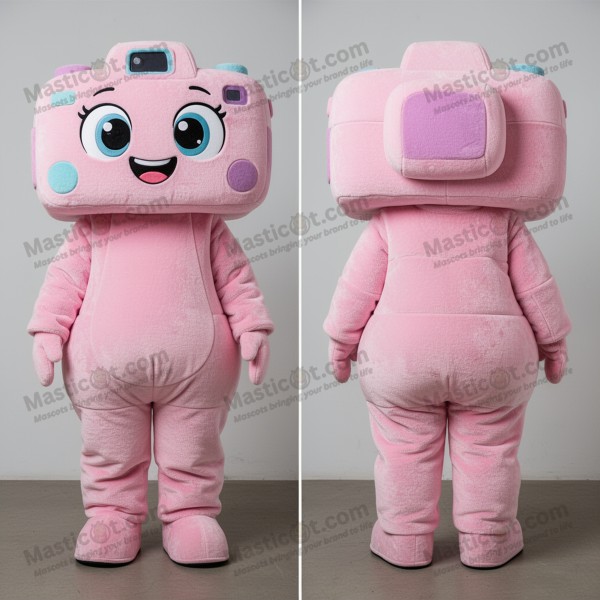 Pink plush camera mascot - Masticot.com