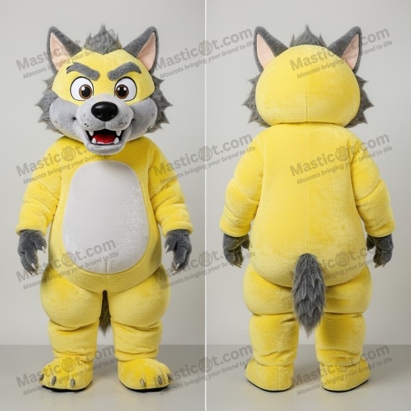 Lemon yellow playful werewolf mascot - Masticot.com