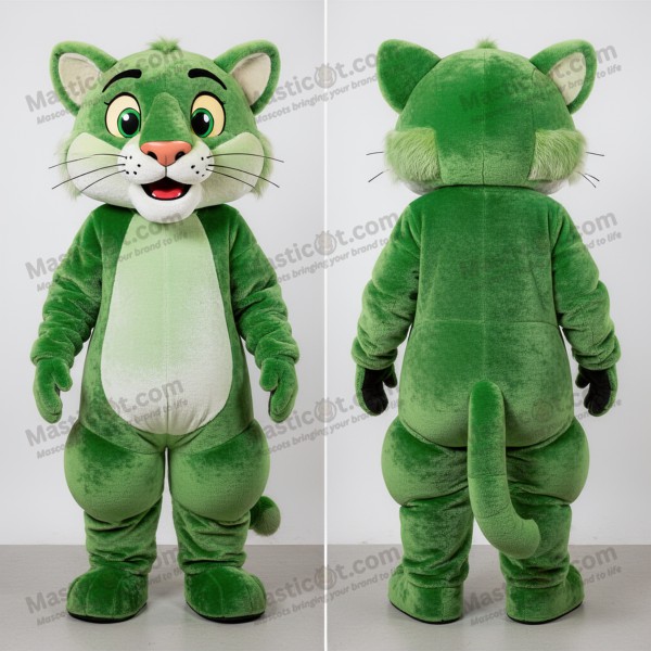 Smaragdgrüner Breitschultriger Löwen-Maskottchen -