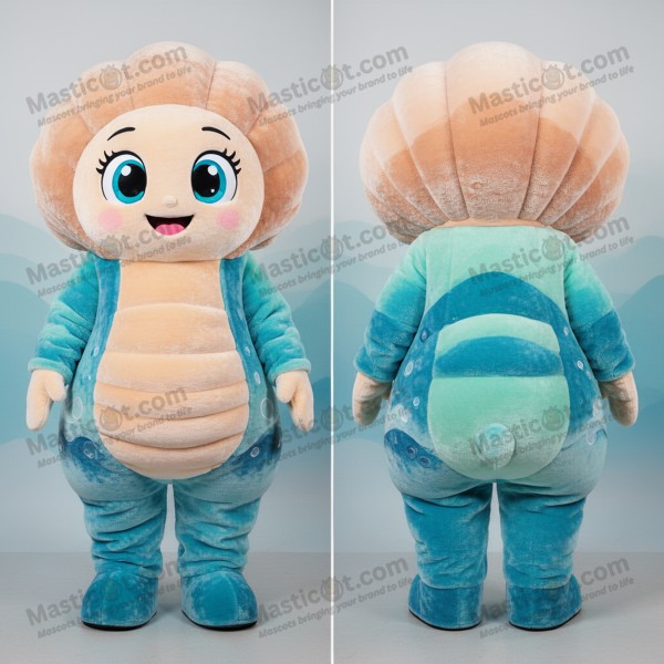 Costume Mascotte Huître Blanche Perle Souriante -