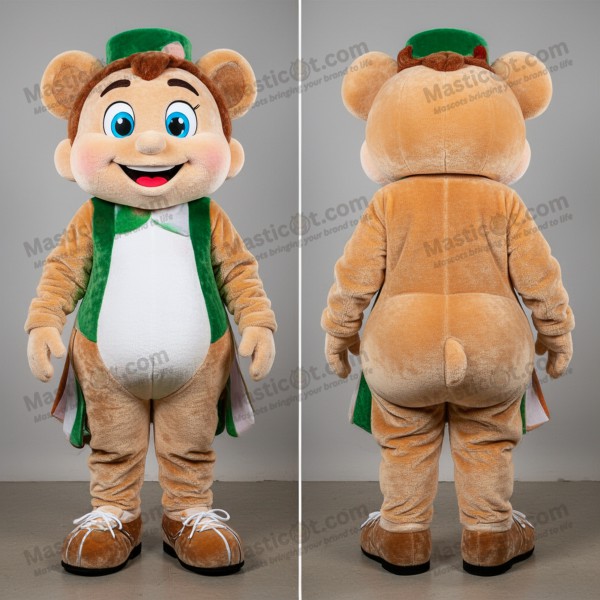 Tan gewatteerde Ierse dansschoen mascotte - Masticot.com